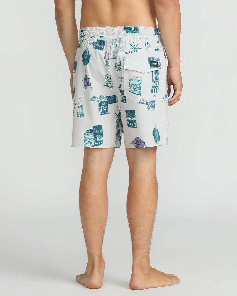 Load image into Gallery viewer, Volcom Men&#39;s Psyche Cotton Trunk 17&#39;&#39;Boardshort Stone A2522500_STN
