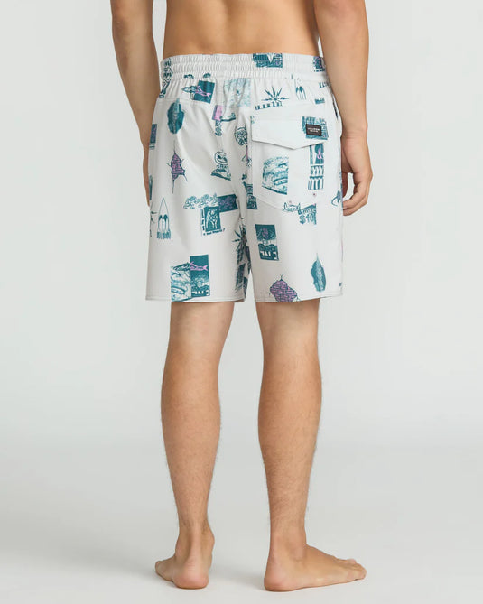 Volcom Men's Psyche Cotton Trunk 17''Boardshort Stone A2522500_STN