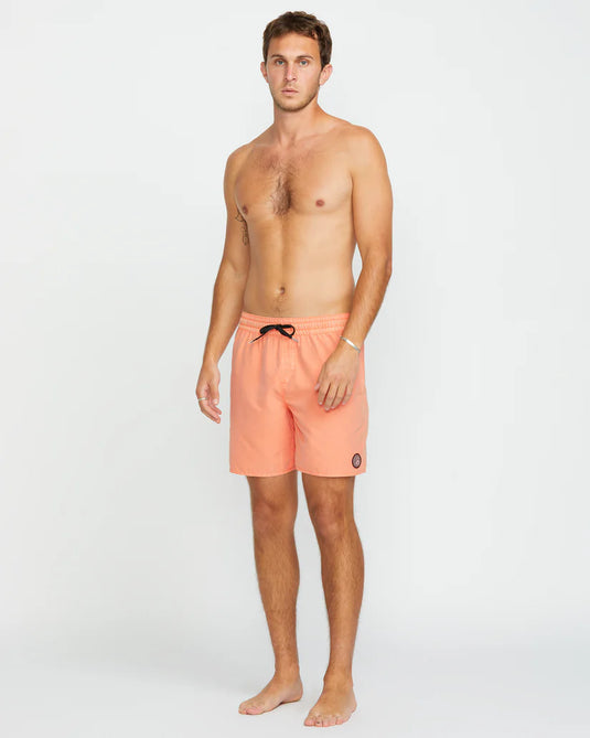 Volcom Men's Center Trunk 17" Boardshorts Pale Peach A2532404_PCH