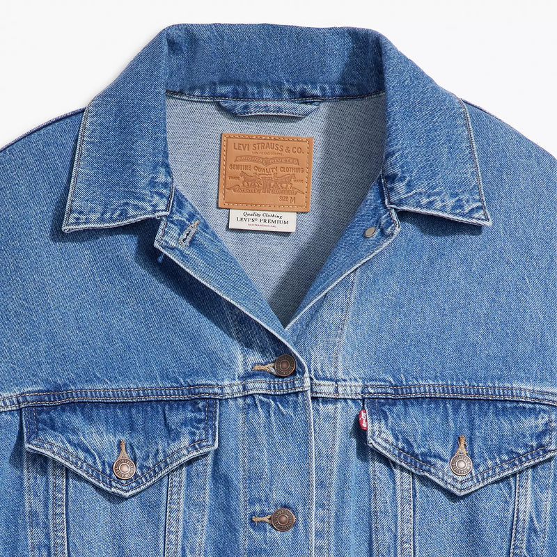 Load image into Gallery viewer, Levi's Women's Xl Trucker Jacket Worn In Medium Indigo A34720003
