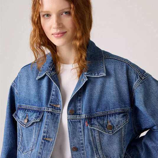 Levi's Women's Xl Trucker Jacket Worn In Medium Indigo A34720003