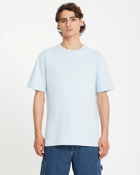Volcom Unisex Stone Blanks T-Shirt Carolina Blue A3512326_CNA