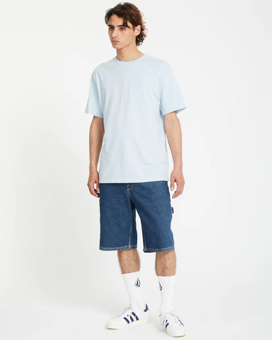 Volcom Unisex Stone Blanks T-Shirt Carolina Blue A3512326_CNA