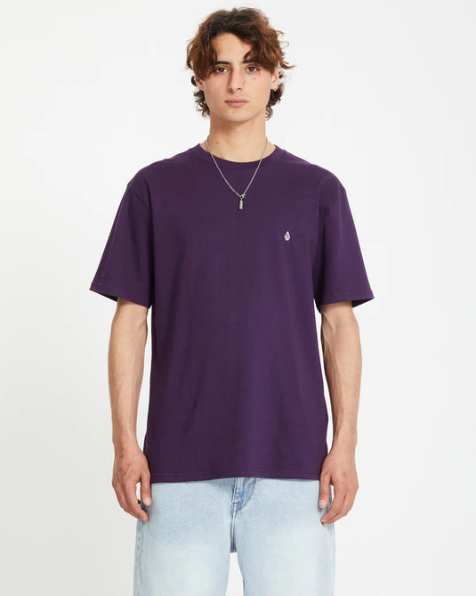 Volcom Unisex Stone Blanks T-Shirt Grape Royale A3512326_GPR