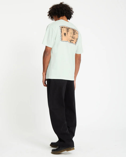 Volcom Men's Crazybal T-Shirt Cloud Blue A3512554_CLB