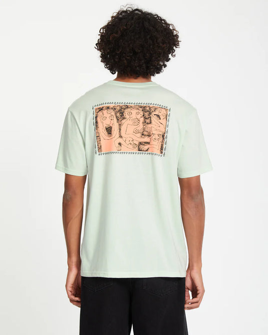 Volcom Men's Crazybal T-Shirt Cloud Blue A3512554_CLB