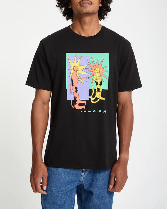 Volcom Men's Longo Cats T-Shirt Black A3532553_BLK