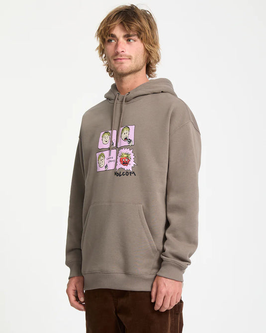 Volcom Men's Chomp Chomp Hoodie Brindle A4132508-BNL