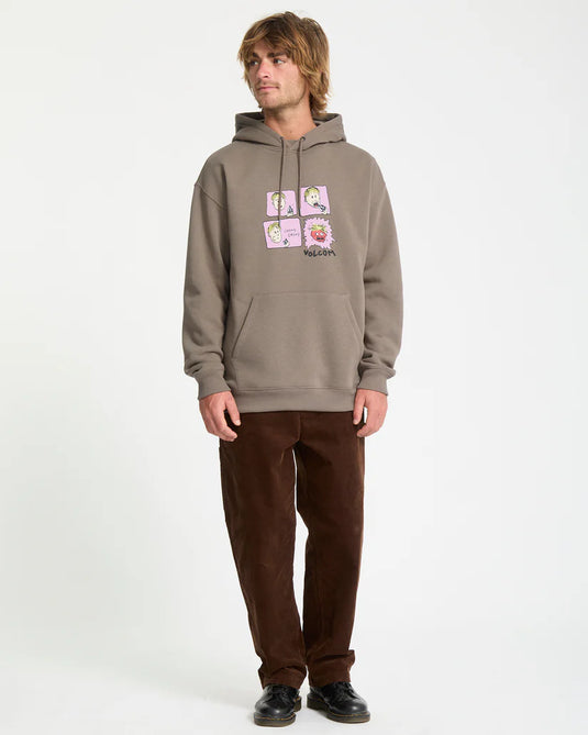 Volcom Men's Chomp Chomp Hoodie Brindle A4132508-BNL