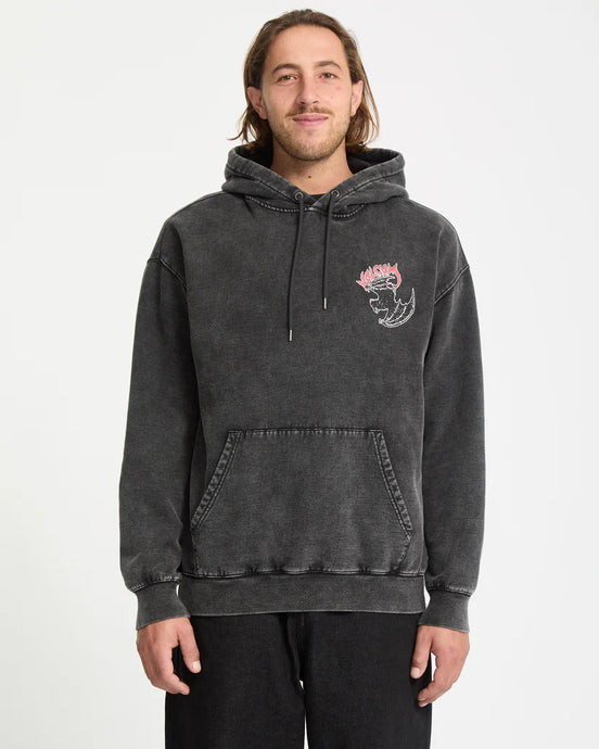Volcom Men's Nightwasher Hoodie Light Acid Black A4132509-LAB