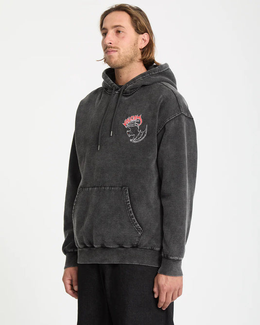 Volcom Men's Nightwasher Hoodie Light Acid Black A4132509-LAB