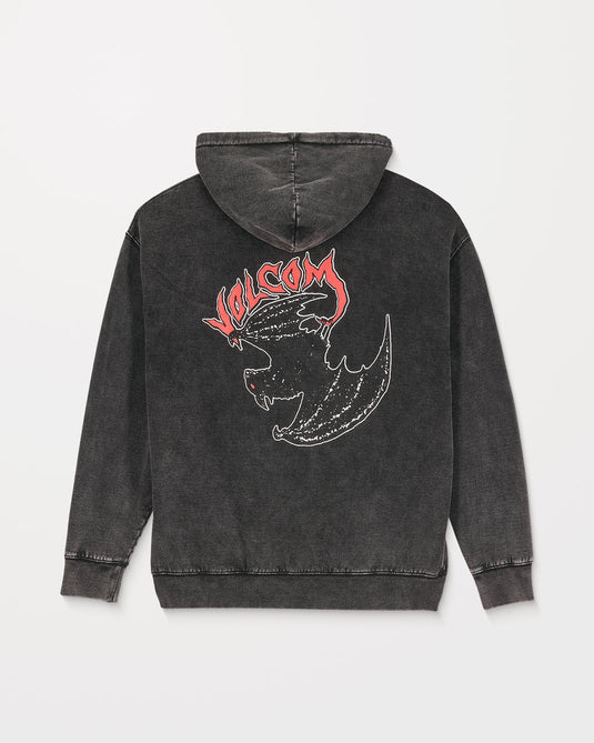 Volcom Men's Nightwasher Hoodie Light Acid Black A4132509-LAB