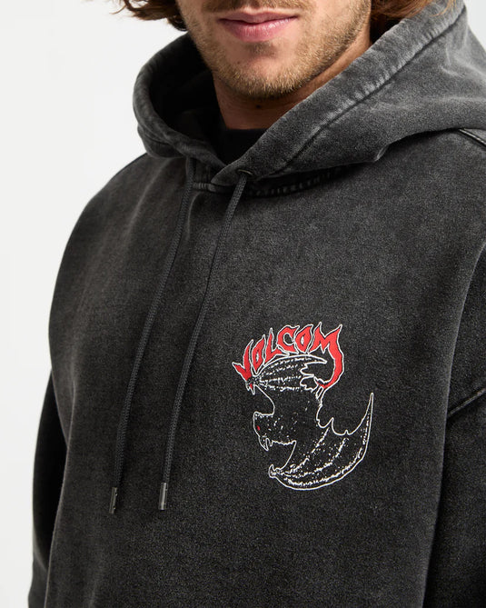 Volcom Men's Nightwasher Hoodie Light Acid Black A4132509-LAB