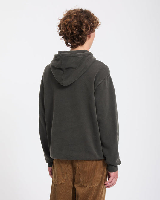 Volcom Men's Single Stone Hoodie Rinsed Black A4132615-RIB
