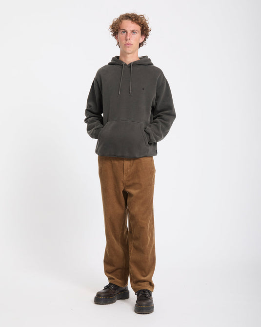 Volcom Men's Single Stone Hoodie Rinsed Black A4132615-RIB