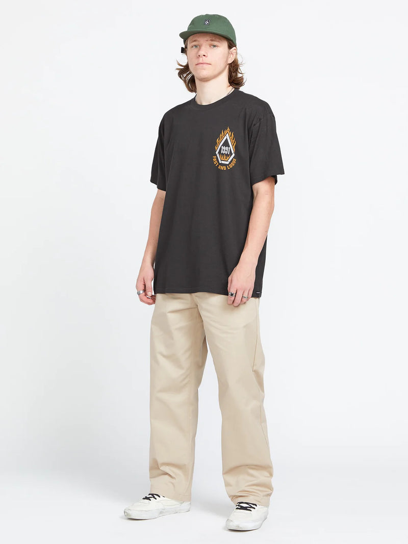 Load image into Gallery viewer, Volcom Men&#39;s Skate Vitals Fast Loose Fit T-Shirt Stealth A4312402_STH
