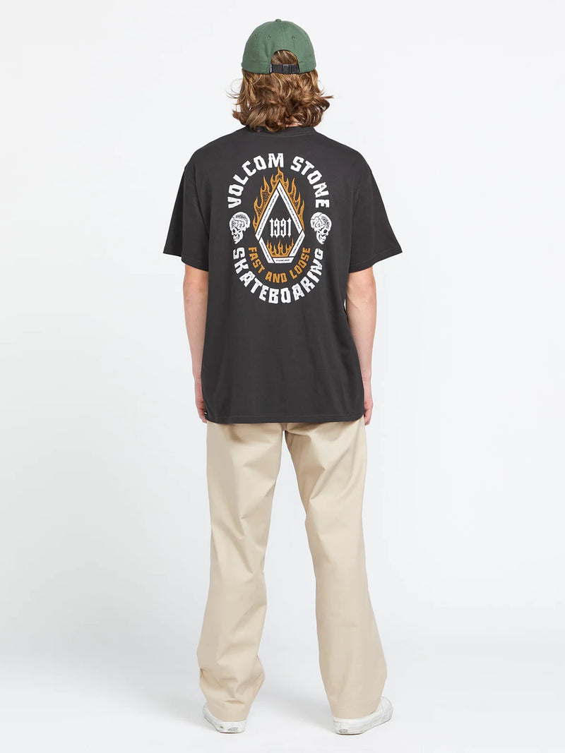 Load image into Gallery viewer, Volcom Men&#39;s Skate Vitals Fast Loose Fit T-Shirt Stealth A4312402_STH
