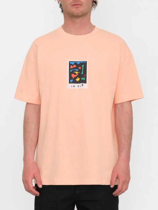 Volcom Men's Arthur Longo 3 Loose Fit T-Shirt Salmon A4312414_SLM