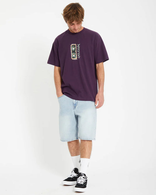 Volcom Men's Eye Rust T-Shirt Grape Royal A4312551_GPR