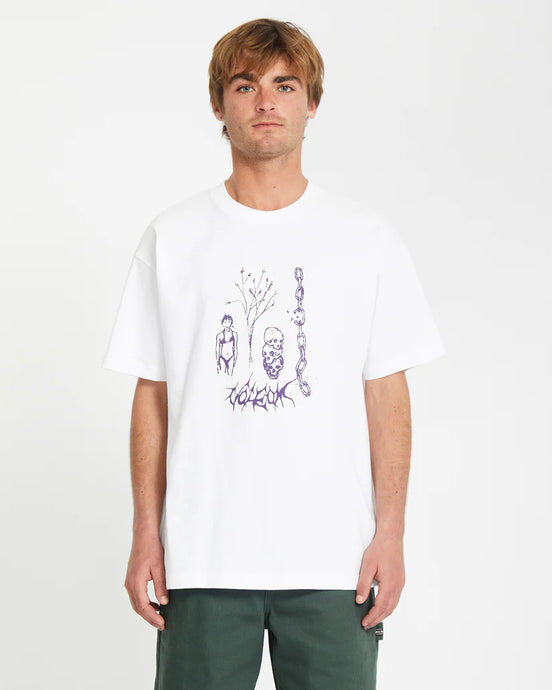 Volcom Men's Poetic Dess  T-Shirt White A4312552_WHT