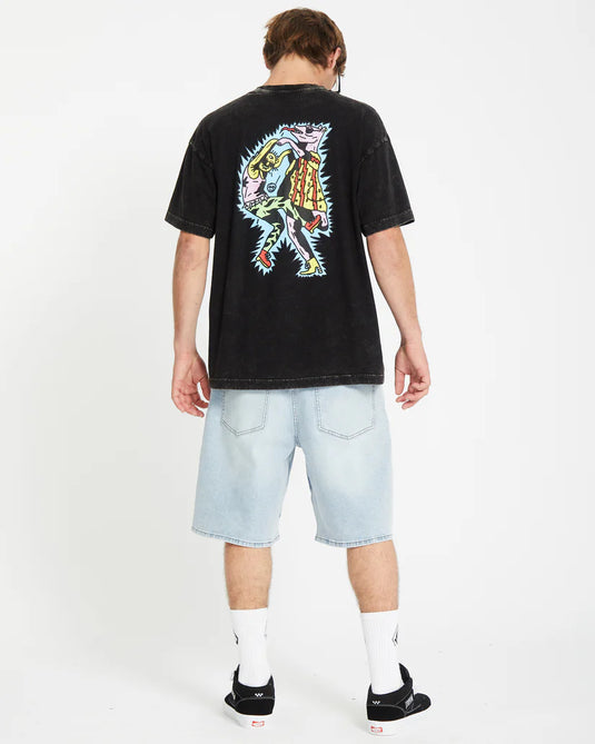 Volcom Unisex Bob Mollema 1 T-Shirt Light Acid Black A4312553_LAB