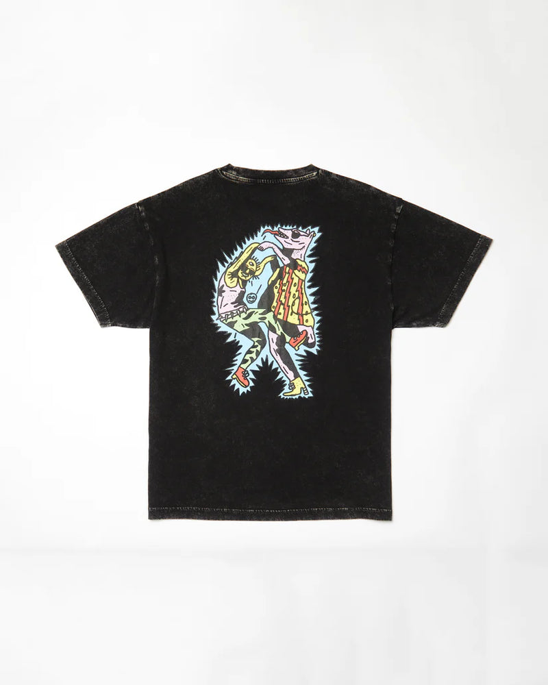 Load image into Gallery viewer, Volcom Unisex Bob Mollema 1 T-Shirt Light Acid Black A4312553_LAB

