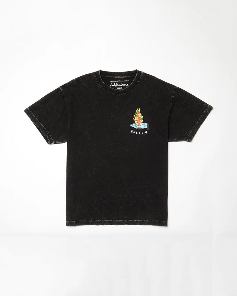 Load image into Gallery viewer, Volcom Unisex Bob Mollema 1 T-Shirt Light Acid Black A4312553_LAB
