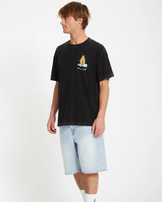 Volcom Unisex Bob Mollema 1 T-Shirt Light Acid Black A4312553_LAB