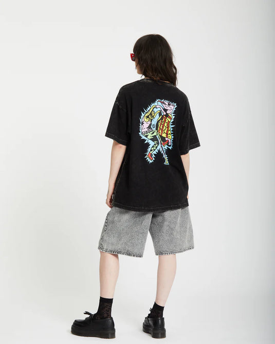 Volcom Unisex Bob Mollema 1 T-Shirt Light Acid Black A4312553_LAB