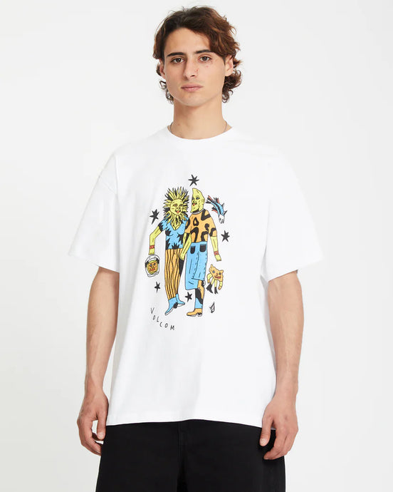 Volcom Unisex Bob Mollema 3 T-Shirt White A4312555_WHT