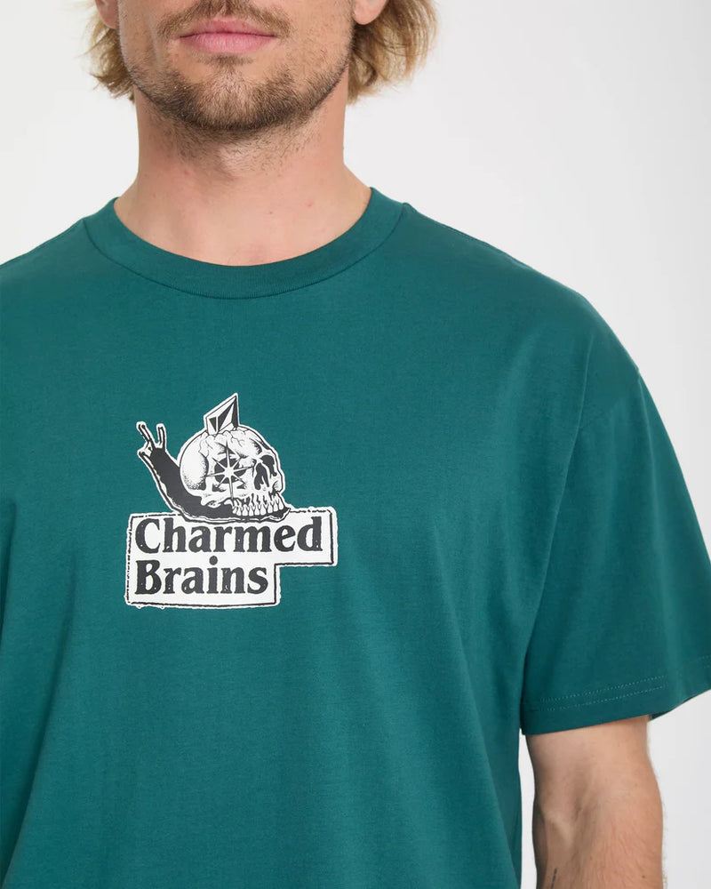 Load image into Gallery viewer, Volcom Men's Charmed Brains T-Shirt Rifle Green A4312663_RFG
