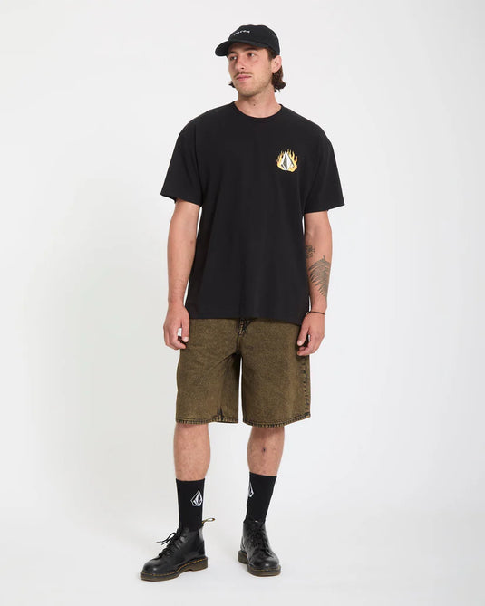 Volcom Men's Double Fantasy T-Shirt Black A4312671_BLK