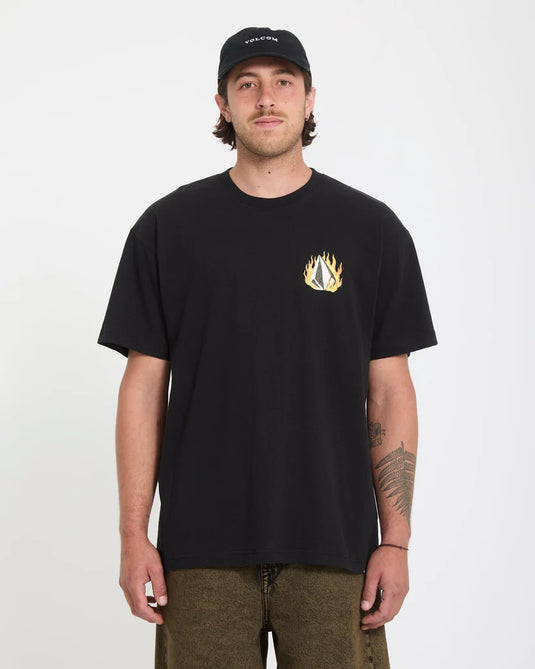 Volcom Men's Double Fantasy T-Shirt Black A4312671_BLK