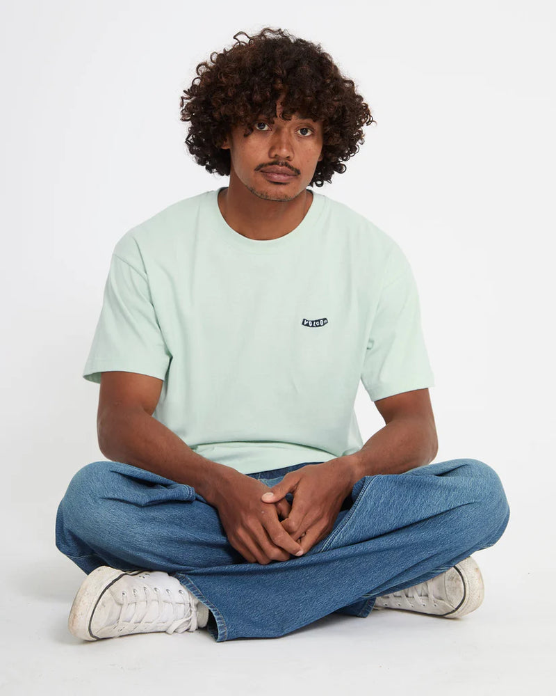 Load image into Gallery viewer, Volcom Men's Pistol Stone T-Shirt Pale Aqua A4312675_PAQ
