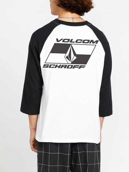 Volcom X Schroff Men's 3/4 Raglan T-Shirt White A4322405_WHT