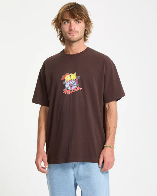 Volcom Men's New Born T-Shirt Cacao A4332552-CAO