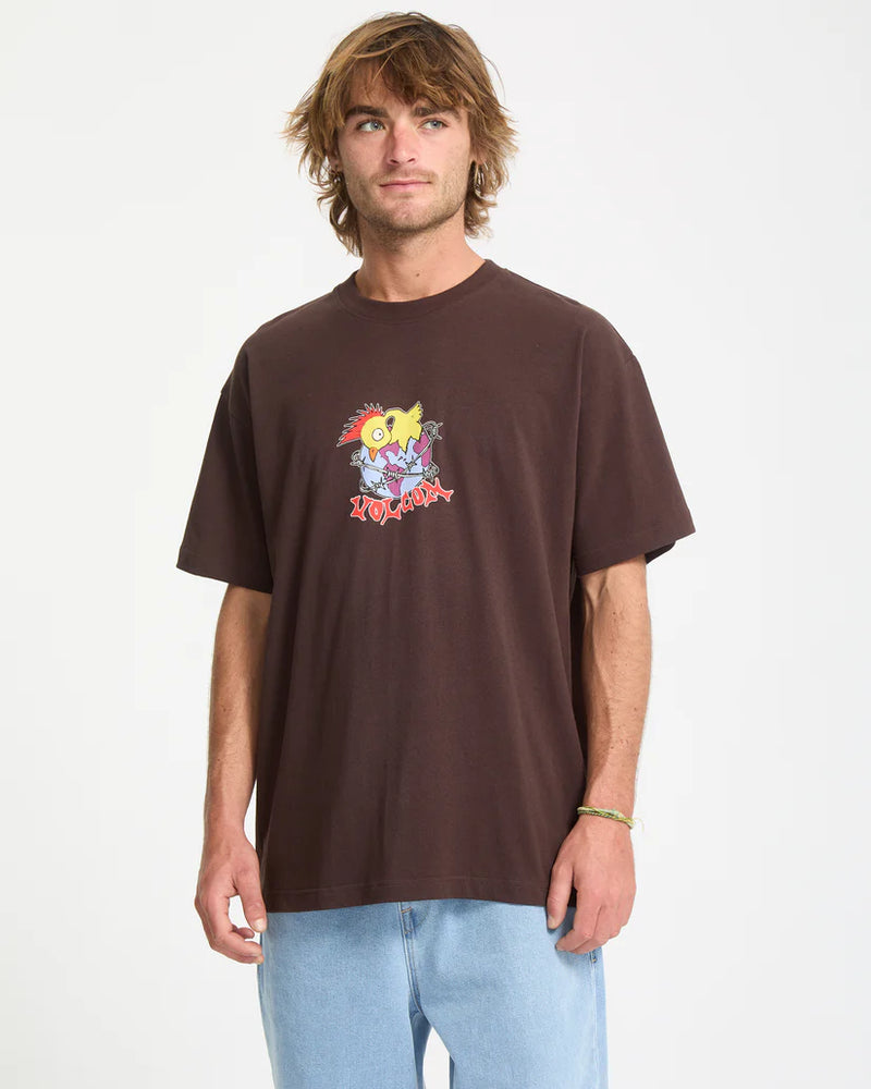 Load image into Gallery viewer, Volcom Men&#39;s New Born T-Shirt Cacao A4332552-CAO
