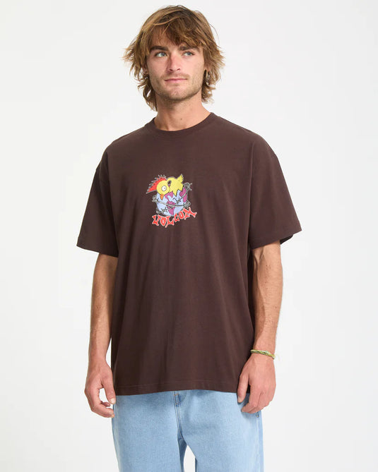 Volcom Men's New Born T-Shirt Cacao A4332552-CAO