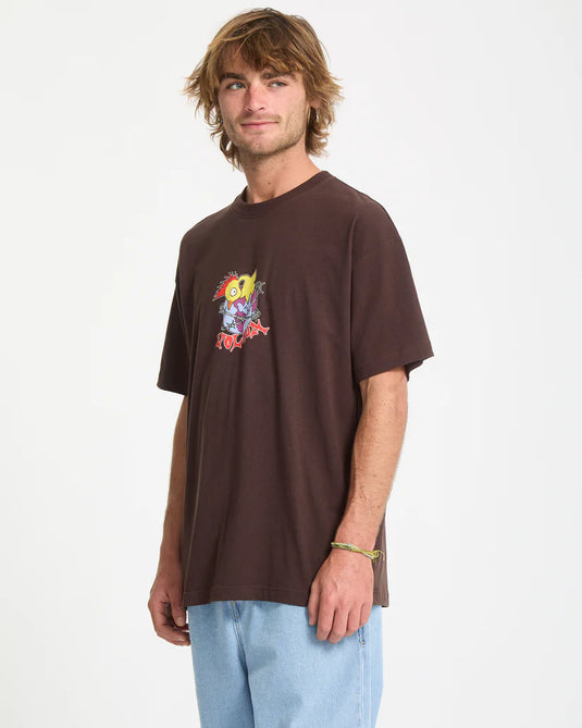 Volcom Men's New Born T-Shirt Cacao A4332552-CAO