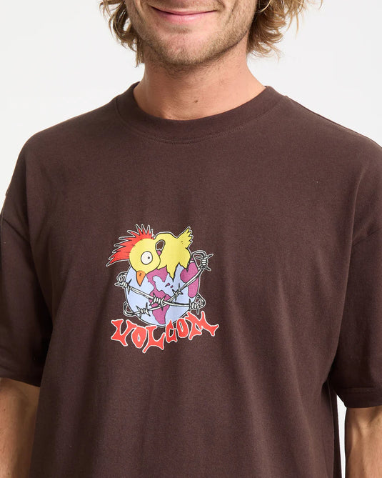 Volcom Men's New Born T-Shirt Cacao A4332552-CAO