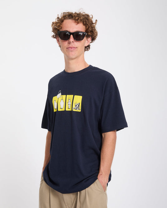 Volcom Men's Before I Break T-Shirt Marine A4332601-MRE