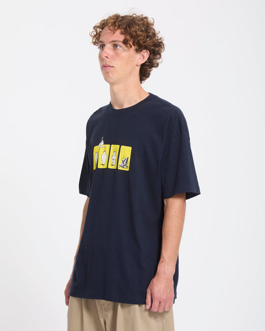 Volcom Men's Before I Break T-Shirt Marine A4332601-MRE