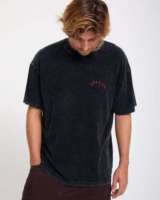 Volcom Men's Wrong Angel T-Shirt Light Acid Black A3332604-LAB