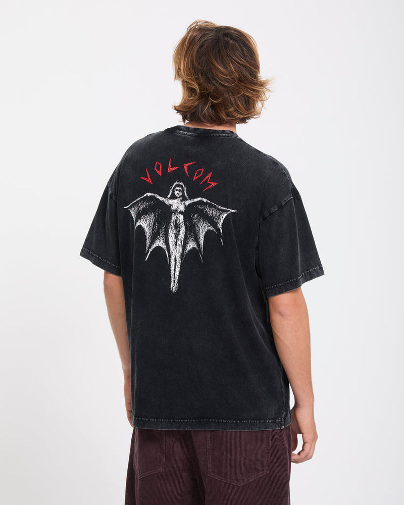 Load image into Gallery viewer, Volcom Men's Wrong Angel T-Shirt Light Acid Black A3332604-LAB
