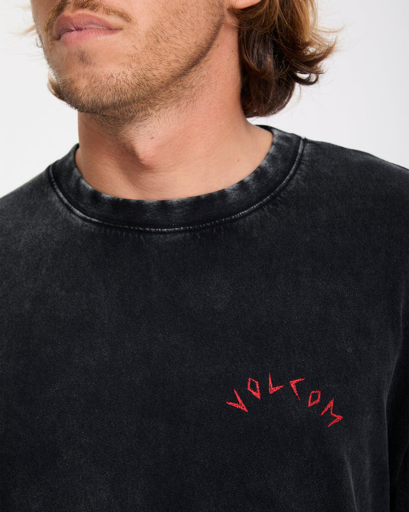 Load image into Gallery viewer, Volcom Men's Wrong Angel T-Shirt Light Acid Black A3332604-LAB
