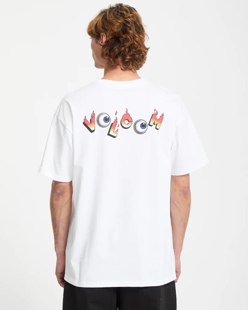 Load image into Gallery viewer, Volcom Men&#39;s Daniel Shepard Walleye T-Shirt White A4342501-WHT
