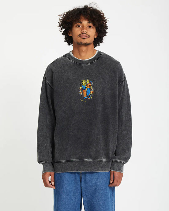 Volcom Unisex Bob Mollema Sweatshirt Light Acid Black A4612504_LAB