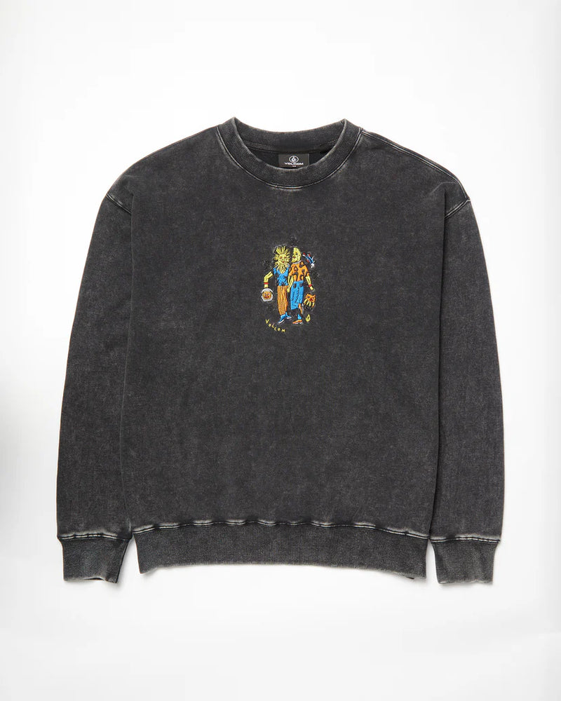 Load image into Gallery viewer, Volcom Unisex Bob Mollema Sweatshirt Light Acid Black A4612504_LAB

