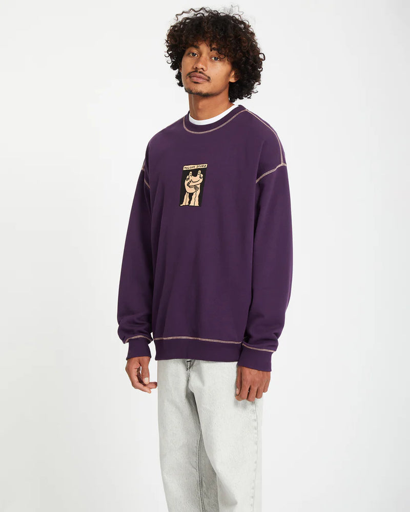Load image into Gallery viewer, Volcom Men&#39;s Podcol Sweatshirt Grape Royale A4612505_GPR
