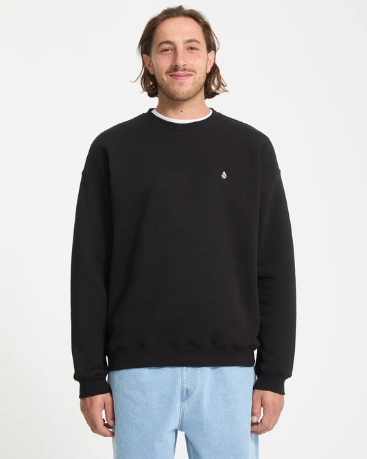 Volcom Men's Single Stone Sweatshirt Black A4612625-BLK